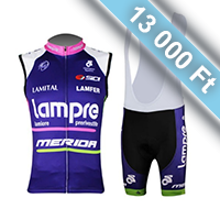 LAMPRE ujjatlan kaerékpáros csapatruha kantáros kerékpáros nadrággal