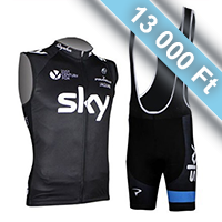 SKY ujjatlan kaerékpáros csapatruha kantáros kerékpáros nadrággal
